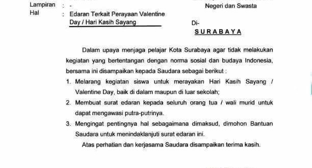 larangan perayaan valentine day