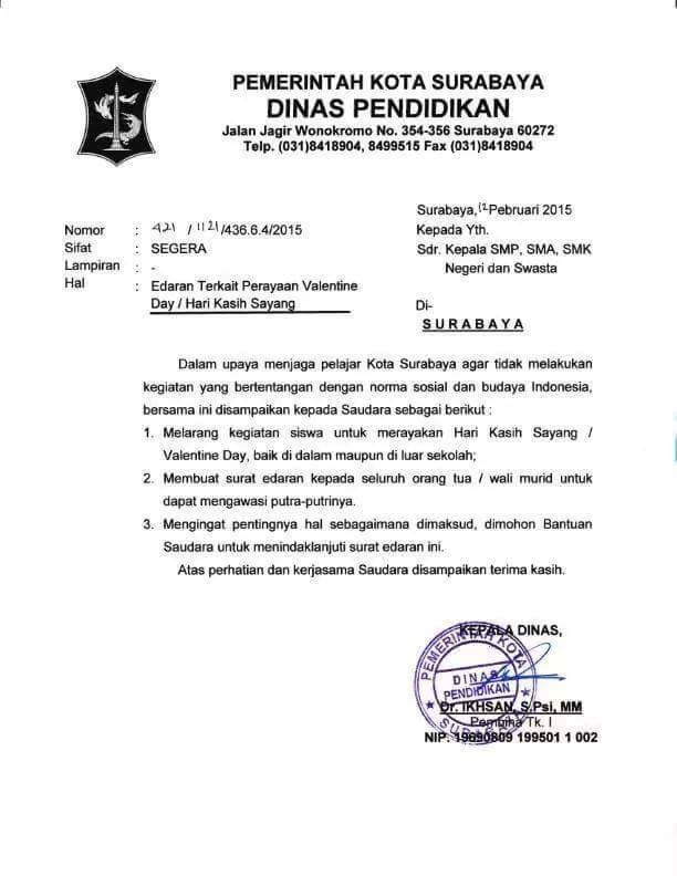 larangan perayaan valentine day